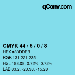 Color code: CMYK 44 / 6 / 0 / 8 | qconv.com