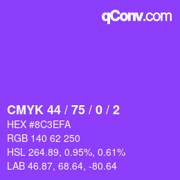 Color code: CMYK 44 / 75 / 0 / 2 | qconv.com