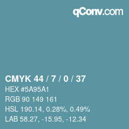 颜色代码: CMYK 44 / 7 / 0 / 37 | qconv.com