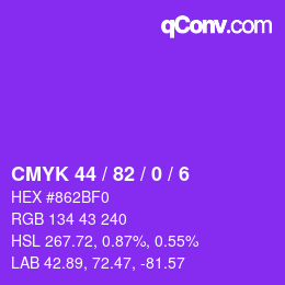 Color code: CMYK 44 / 82 / 0 / 6 | qconv.com