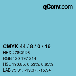 Color code: CMYK 44 / 8 / 0 / 16 | qconv.com