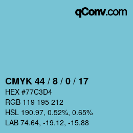 Color code: CMYK 44 / 8 / 0 / 17 | qconv.com