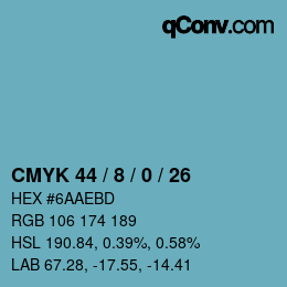 Color code: CMYK 44 / 8 / 0 / 26 | qconv.com
