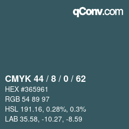 Color code: CMYK 44 / 8 / 0 / 62 | qconv.com