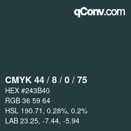 Color code: CMYK 44 / 8 / 0 / 75 | qconv.com