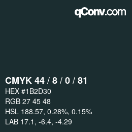 Color code: CMYK 44 / 8 / 0 / 81 | qconv.com