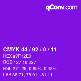 カラーコード: CMYK 44 / 92 / 0 / 11 | qconv.com