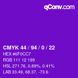 Color code: CMYK 44 / 94 / 0 / 22 | qconv.com