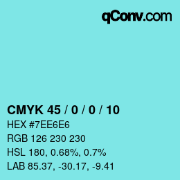 Color code: CMYK 45 / 0 / 0 / 10 | qconv.com