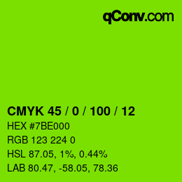 Color code: CMYK 45 / 0 / 100 / 12 | qconv.com