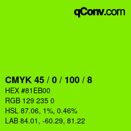 Color code: CMYK 45 / 0 / 100 / 8 | qconv.com