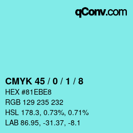 Color code: CMYK 45 / 0 / 1 / 8 | qconv.com