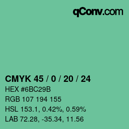 Color code: CMYK 45 / 0 / 20 / 24 | qconv.com