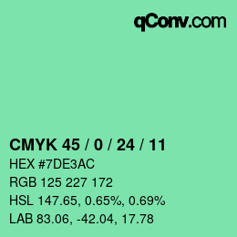 Color code: CMYK 45 / 0 / 24 / 11 | qconv.com