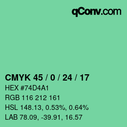 Color code: CMYK 45 / 0 / 24 / 17 | qconv.com