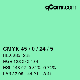 Color code: CMYK 45 / 0 / 24 / 5 | qconv.com