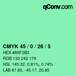 Color code: CMYK 45 / 0 / 26 / 5 | qconv.com