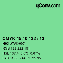 Color code: CMYK 45 / 0 / 32 / 13 | qconv.com