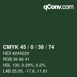 Color code: CMYK 45 / 0 / 38 / 74 | qconv.com