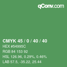 Color code: CMYK 45 / 0 / 40 / 40 | qconv.com