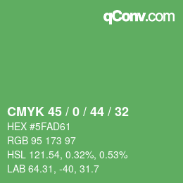 Color code: CMYK 45 / 0 / 44 / 32 | qconv.com