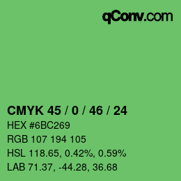 Color code: CMYK 45 / 0 / 46 / 24 | qconv.com