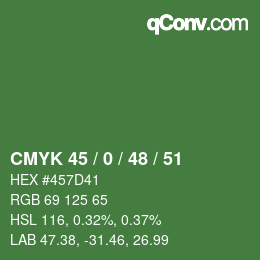 Color code: CMYK 45 / 0 / 48 / 51 | qconv.com