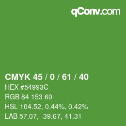 颜色代码: CMYK 45 / 0 / 61 / 40 | qconv.com