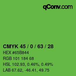 Farbcode: CMYK 45 / 0 / 63 / 28 | qconv.com