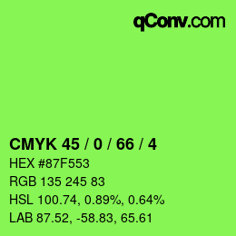 Farbcode: CMYK 45 / 0 / 66 / 4 | qconv.com