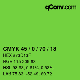 Color code: CMYK 45 / 0 / 70 / 18 | qconv.com
