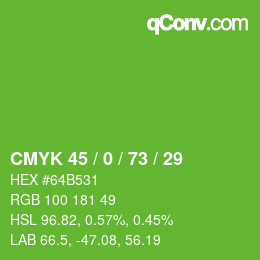 Color code: CMYK 45 / 0 / 73 / 29 | qconv.com