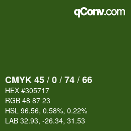 カラーコード: CMYK 45 / 0 / 74 / 66 | qconv.com