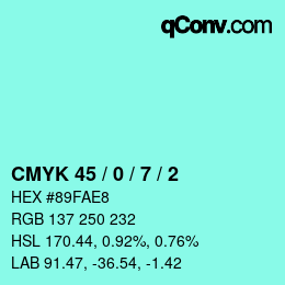 Farbcode: CMYK 45 / 0 / 7 / 2 | qconv.com