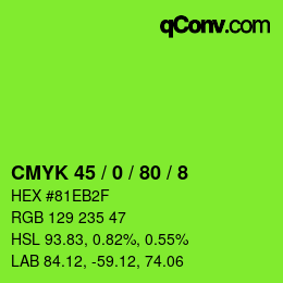 Color code: CMYK 45 / 0 / 80 / 8 | qconv.com
