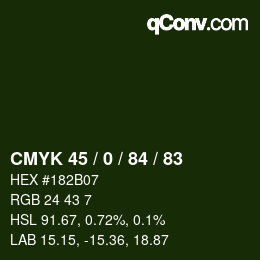 Color code: CMYK 45 / 0 / 84 / 83 | qconv.com