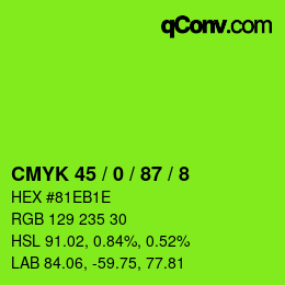 Color code: CMYK 45 / 0 / 87 / 8 | qconv.com