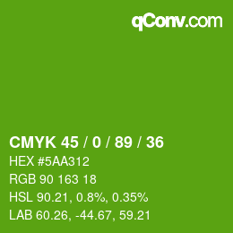 颜色代码: CMYK 45 / 0 / 89 / 36 | qconv.com