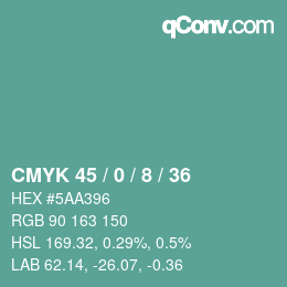 Color code: CMYK 45 / 0 / 8 / 36 | qconv.com