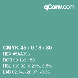 Color code: CMYK 45 / 0 / 8 / 36 | qconv.com