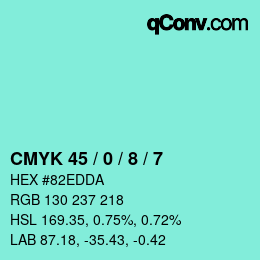 Color code: CMYK 45 / 0 / 8 / 7 | qconv.com