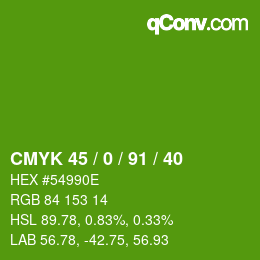 Color code: CMYK 45 / 0 / 91 / 40 | qconv.com
