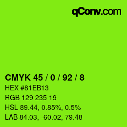 Color code: CMYK 45 / 0 / 92 / 8 | qconv.com
