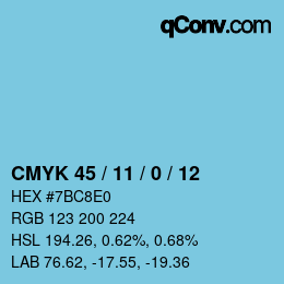 Color code: CMYK 45 / 11 / 0 / 12 | qconv.com