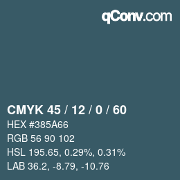 Código de color: CMYK 45 / 12 / 0 / 60 | qconv.com