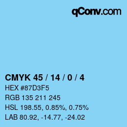 Color code: CMYK 45 / 14 / 0 / 4 | qconv.com