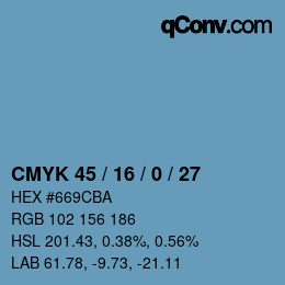 颜色代码: CMYK 45 / 16 / 0 / 27 | qconv.com