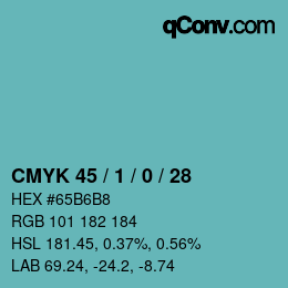 Color code: CMYK 45 / 1 / 0 / 28 | qconv.com