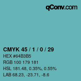 Color code: CMYK 45 / 1 / 0 / 29 | qconv.com