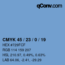 Código de color: CMYK 45 / 23 / 0 / 19 | qconv.com